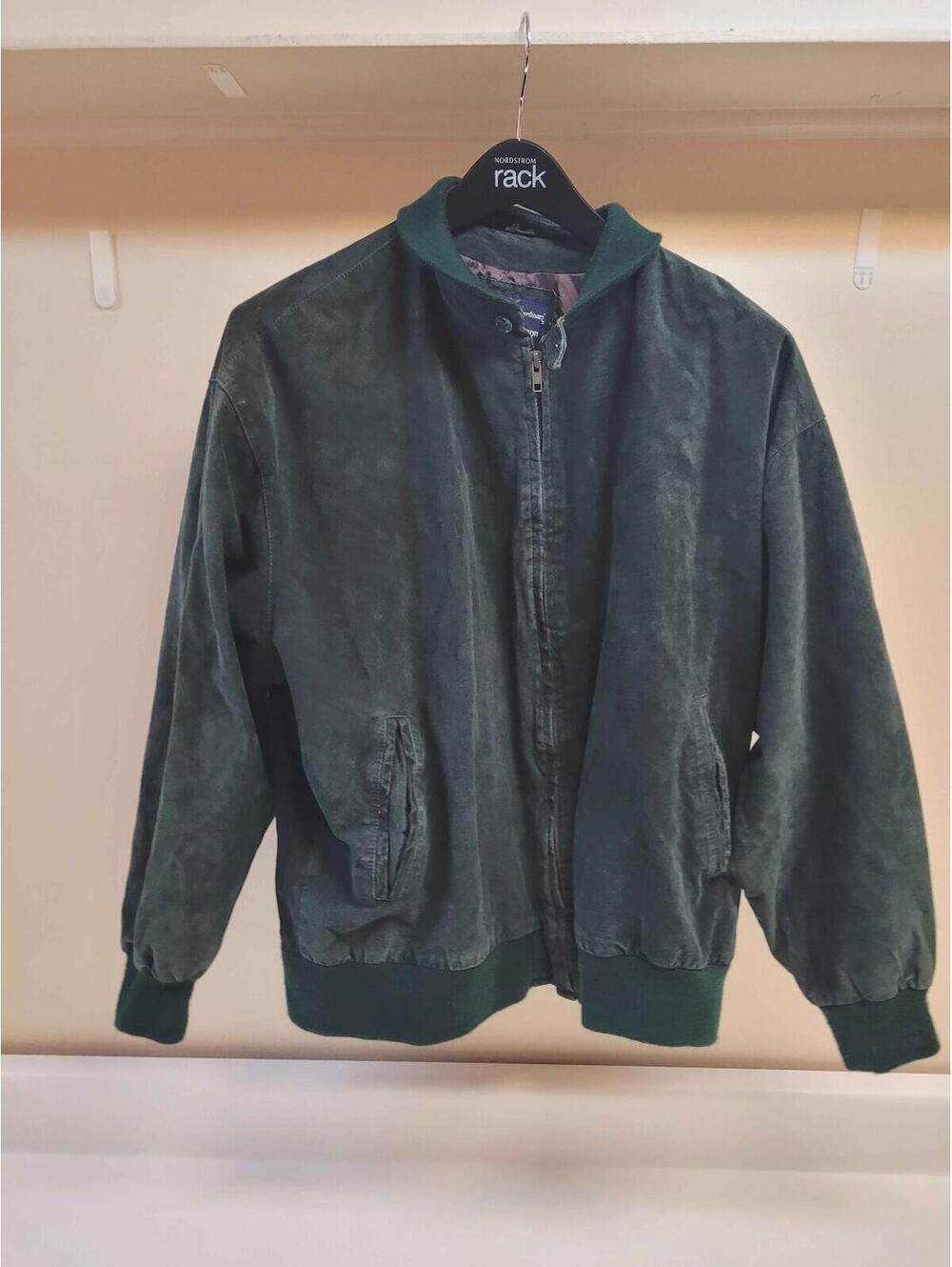 Norm Thompson green suede bomber size XL, 48L
